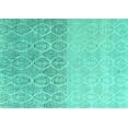 thumbnail image 1 of Ahgly Company Machine Washable Indoor Rectangle Abstract Turquoise Blue Modern Area Rugs, 2' x 5', 1 of 4