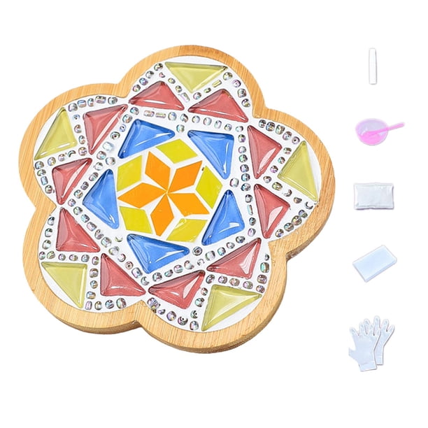 Kit de mosaicos para posavasos DIY, relleno de azulejos para cocina y comedor. Estilo I