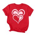 thumbnail image 2 of VKOYWKM Women's Valentine's T Shirts Cute Love Heart Graphic Tees Romantic Short Sleeve Spring Tshirts Crew Neck Loose Fit Holiday Tops Girlfriend Valentine's Day Shirt Gift, 2 of 4