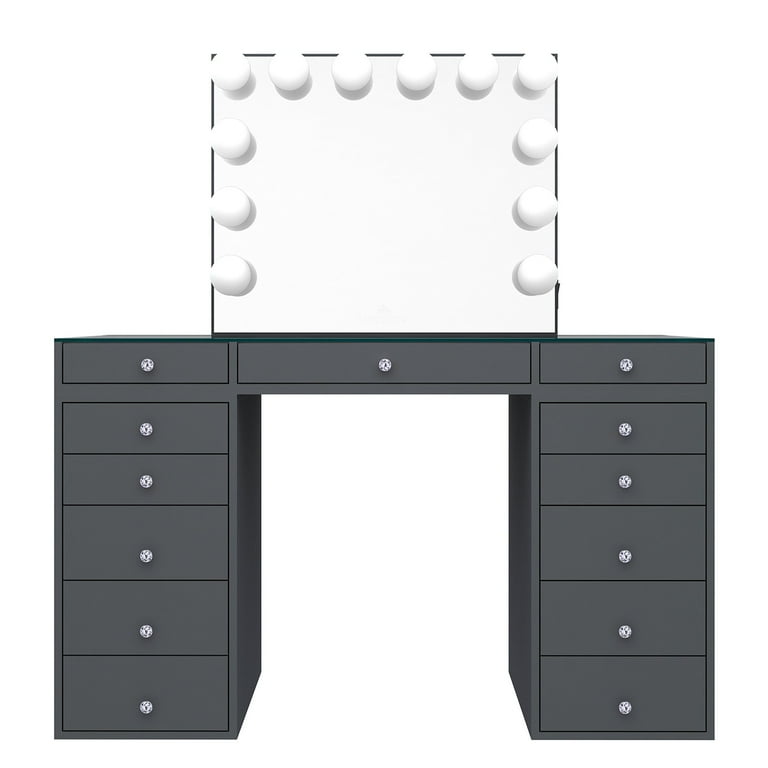 Tresanti Alexandra Double Pedestal Vanity Table With LED, 40 OFF