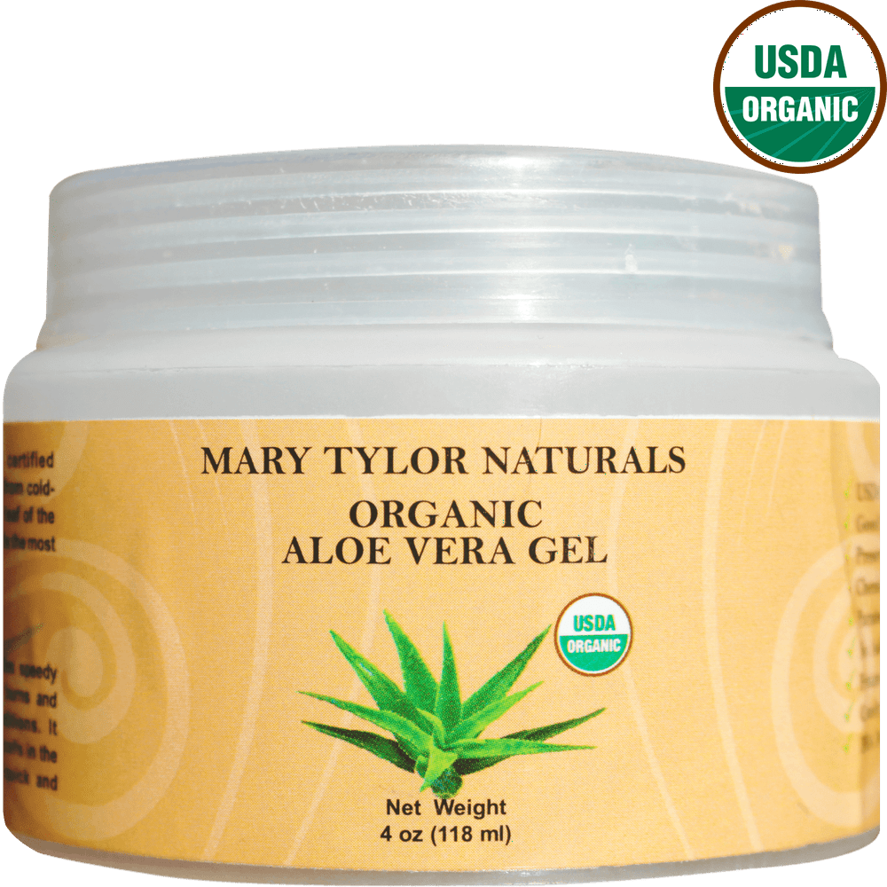 Organic Aloe Vera Gel, USDA Certified 4 oz by Mary Tylor Naturals, Premium Grade, 100 Organic