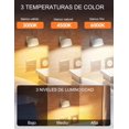 thumbnail image 2 of 2 Pack Aplique de pared LED, luminaria de montaje en pared recargable con 2200mAh pilas, 3 colores y 3 niveles de brillo, bola magnética giratoria 360°, para dormitorios estudio, 2 of 7