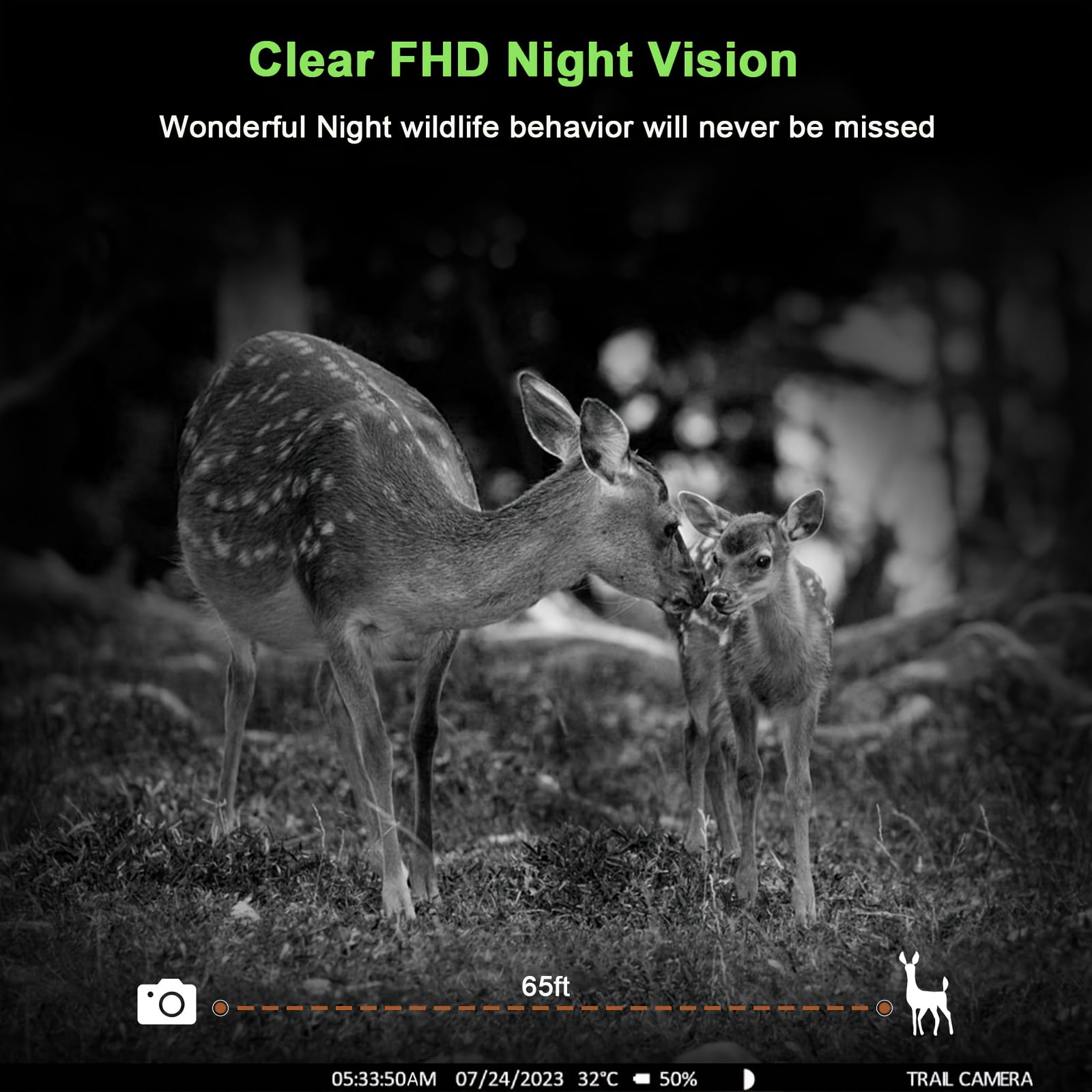 TC20 Cellular Trail Camera, 24MP 1080P Game Camera Built-In 4G LTE SIM Card, Night Vision Hunting Cam, Without Battery