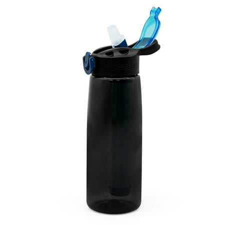 

Large Capacity Water Kettle 650ml Outdoor Gym Filter Shaker Bottle (Black)