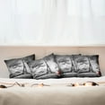 thumbnail image 3 of Ambesonne Paris Throw Pillow Cover 4 Pack, Eiffel Tower Cloudy Day, 20", Red Grey, 3 of 6