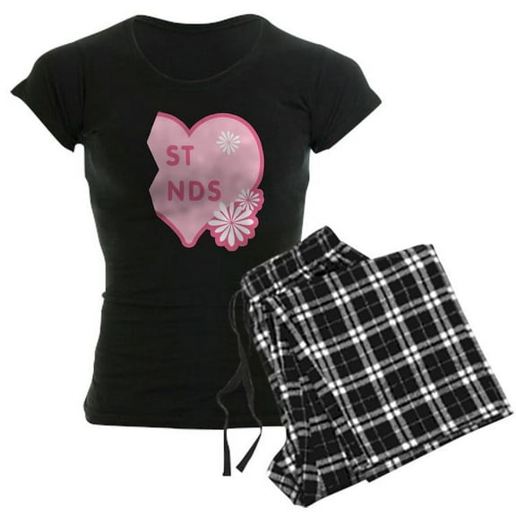CafePress - Pink Best Friends Heart Right - Women's Dark Pajamas