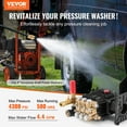 thumbnail image 2 of VEVOR Pressure Washer Pump 1" Shaft Horizontal Triplex Plunger 4300 PSI 4.4GPM, 2 of 9