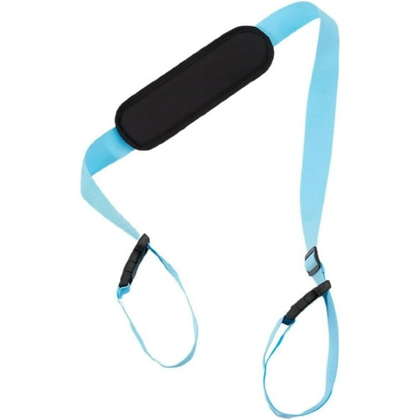 Correa de transporte para silla de playa, ajustable, antideslizante, de repuesto, color azul claro, universal, acolchada.