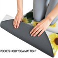 thumbnail image 3 of White Green Leaf Sunflower Pattern Hot Yoga Mat Towel Non Slip for Hot Yoga - Quick-Drying Yoga Mat Cover with 4 Corner Pockets with Travel Bag - Hot Yoga Towel Non Slip 70"x26", 3 of 6