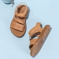 thumbnail image 7 of kpoplk Girls Strap Sandals Open Toe Outdoor Flats with Hook and Loop Kid Summer Shoes for Girls(Coffee,4), 7 of 7