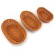 thumbnail image 3 of Cesta de pan tejida de mimbre de polietileno, cesta de frutas ovalada apilable, estante para servicio de alimentos, verduras, hogar, cocina, comedor, exterior, ratán sintético marrón JM, 3 of 5