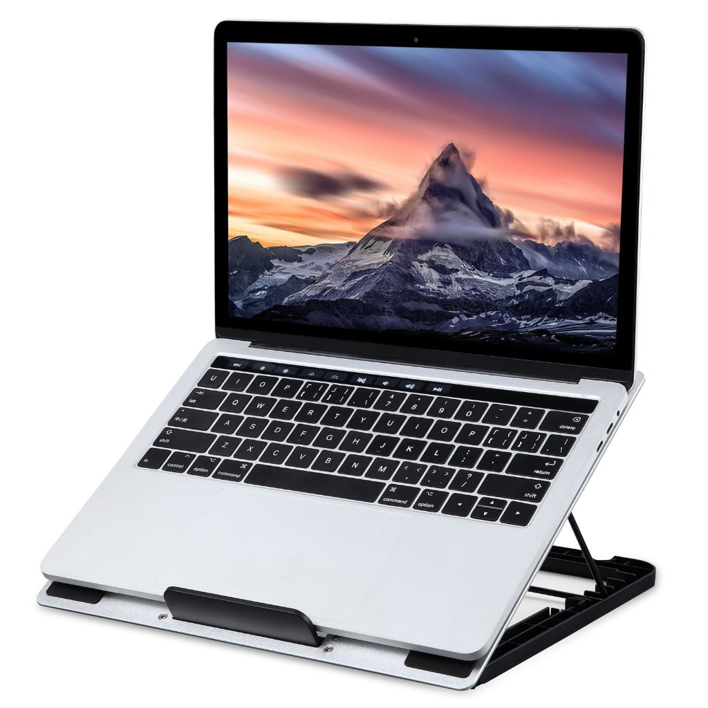 Miiottaa Quiet Foldable Cooling Pad for Laptops 6 Height Adjustments Double Fan Metal Panel Optimized Airflows