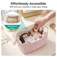 thumbnail image 2 of BAGSMART Wide-open Makeup Bag Cosmetic Pouch Organizer Travel Toiletry Bag Essentials Accessories for Women Girls, Leaf Quilted - Black, 2 of 10
