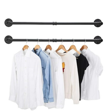 Oceanstar 2-Tier Portable Adjustable Closet Hanger Rod, Black - Walmart.com