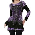 thumbnail image 3 of STARVNC Women Long Sleeve Boho Printing Colorblock Splice Tunic Top, 3 of 7