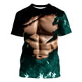 thumbnail image 4 of ALLLIST Green Mens Workout Tops Crew Neck Short Sleeve Muscle Loose Gift Printed Graphic T-Shirts Mens Shirts, 4 of 6