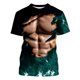 thumbnail image 4 of Camisetas de Manga Larga de los Hombres Casual Muscle Print Graphic Tee, Camiseta de Cuello de Tripulación de Manga Corta para las Vacaciones Diarias, 4 of 9
