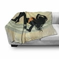 thumbnail image 3 of Pin up Girl Soft Flannel Fleece Throw Blanket, Long Curly Haired Young Lady with Bikini Posing, Cozy Plush for Indoor and Outdoor Use, 50" x 60", Pale Orange Blue Grey, by Ambesonne, 3 of 6
