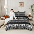 thumbnail image 4 of jejeloiu Leopard Print Texture Bedding Comforter Set,Zebra Striped Twin Comforter Sets,Gray Cheetah Pattern Bedding Set For Girl,Microfiber Bedroom Decor Reversible,2-Piece, 4 of 8