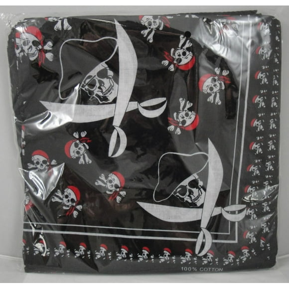 Pirate Cotton Bandana 20" x 22"
