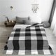 thumbnail image 5 of Balery White And Black Plaid Manta de Felpa Suave y Acogedora – Cobija de Franela Aterciopelada para Cama, Lavable y Cálida para Sofá, Mascotas, Transpirable-60"x50", 5 of 7