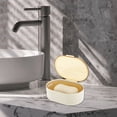 thumbnail image 2 of 1 Pc Portable Soap Dish Double Layer Clear Yellow Soap Dish for Bathroom 5.91"x4.33"x2.17", 2 of 6