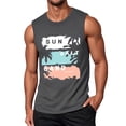 thumbnail image 2 of Beach Tank Tops for Men Sun Salt Sand Graphic Casual Crewneck Sleeveless Shirt Hawaii Tropical Vacation Tops, 2 of 5