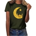 thumbnail image 1 of Penkiiy T-Shirt Musulman Ramadan pour Femmes T-Shirts Graphiques d'Été pour Femmes Mignon Boho Manches Courtes Col Rond Tee Filles Blouses Décontractées Amples 3TG Vert Armée, 1 of 6