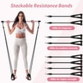 Feisi Sport Adjustable Pilates Bar Kit with 4 Resistance Bands, Portable Pilates Bar Stick for
