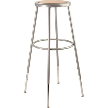 NPS 6200 Series 32-39" Height Adjustable Modern Metal Heavy Duty Stool in Gray
