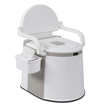 Zimtown Portable Travel Toilet, Indoor Outdoor Commode with Lightweight Design, White