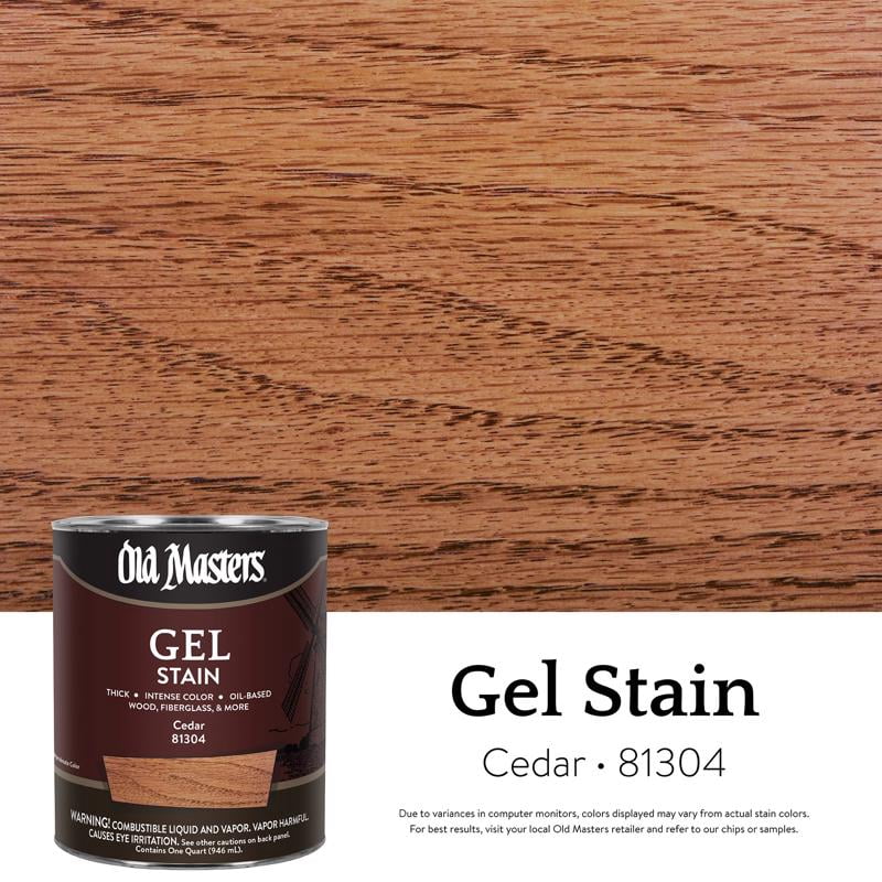 qt Old Masters 81304 Cedar Gel Stain Oil-Based Stain