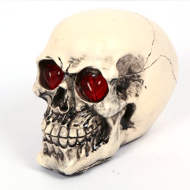 Escultura de cabeza de calavera Wdftyju con luz nocturna para Halloween