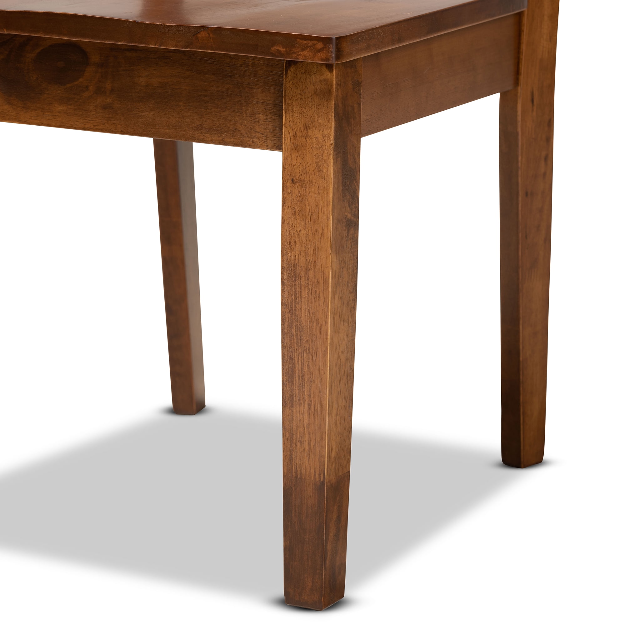 Baxton Studio Mare Modern Dining Set, 5-Piece, Walnut Brown