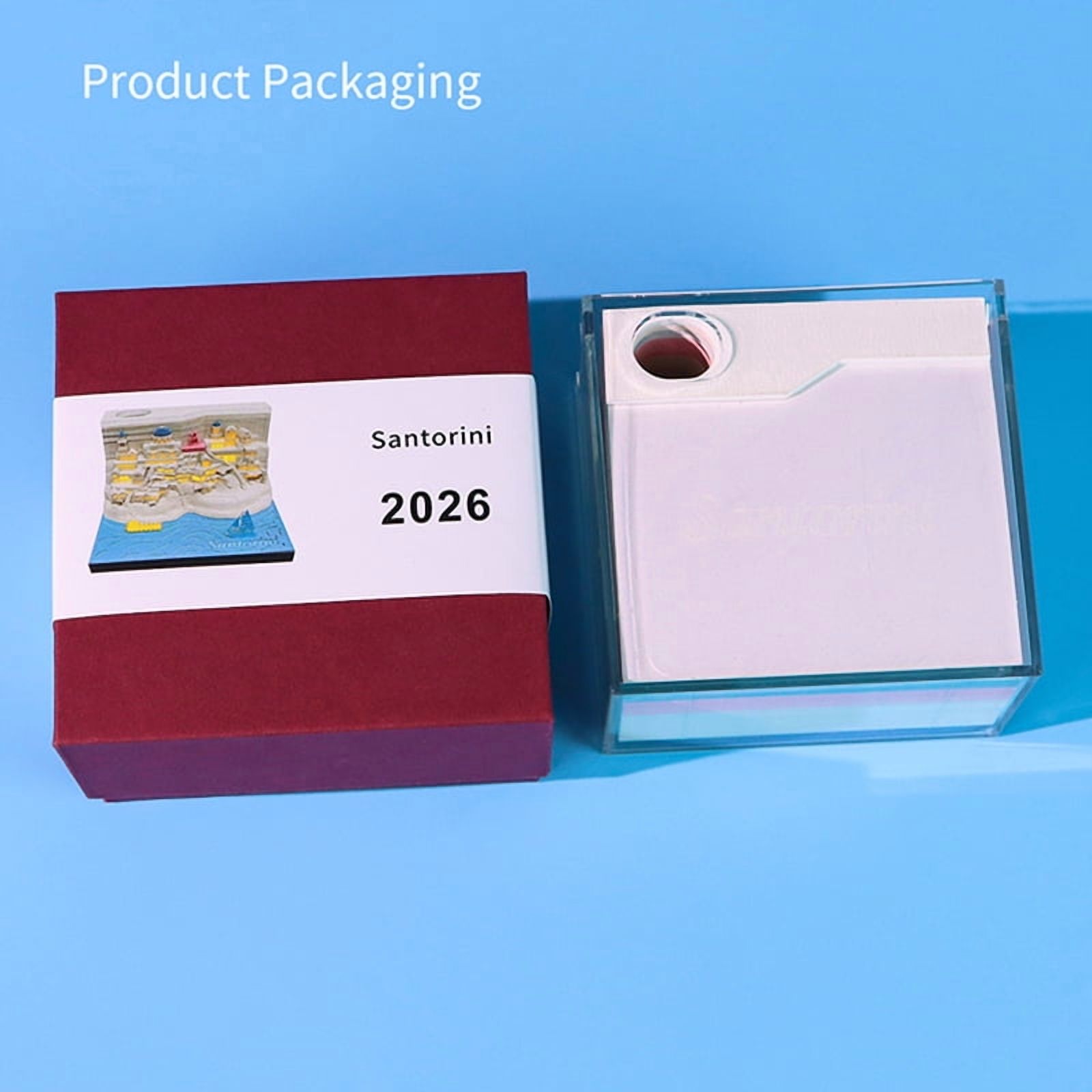 Time Piece Calendar 2026 Desk Calendar With LED Light 3D Tear-away Calendar Paper Carving Art Pad Notepad Gift Christmas