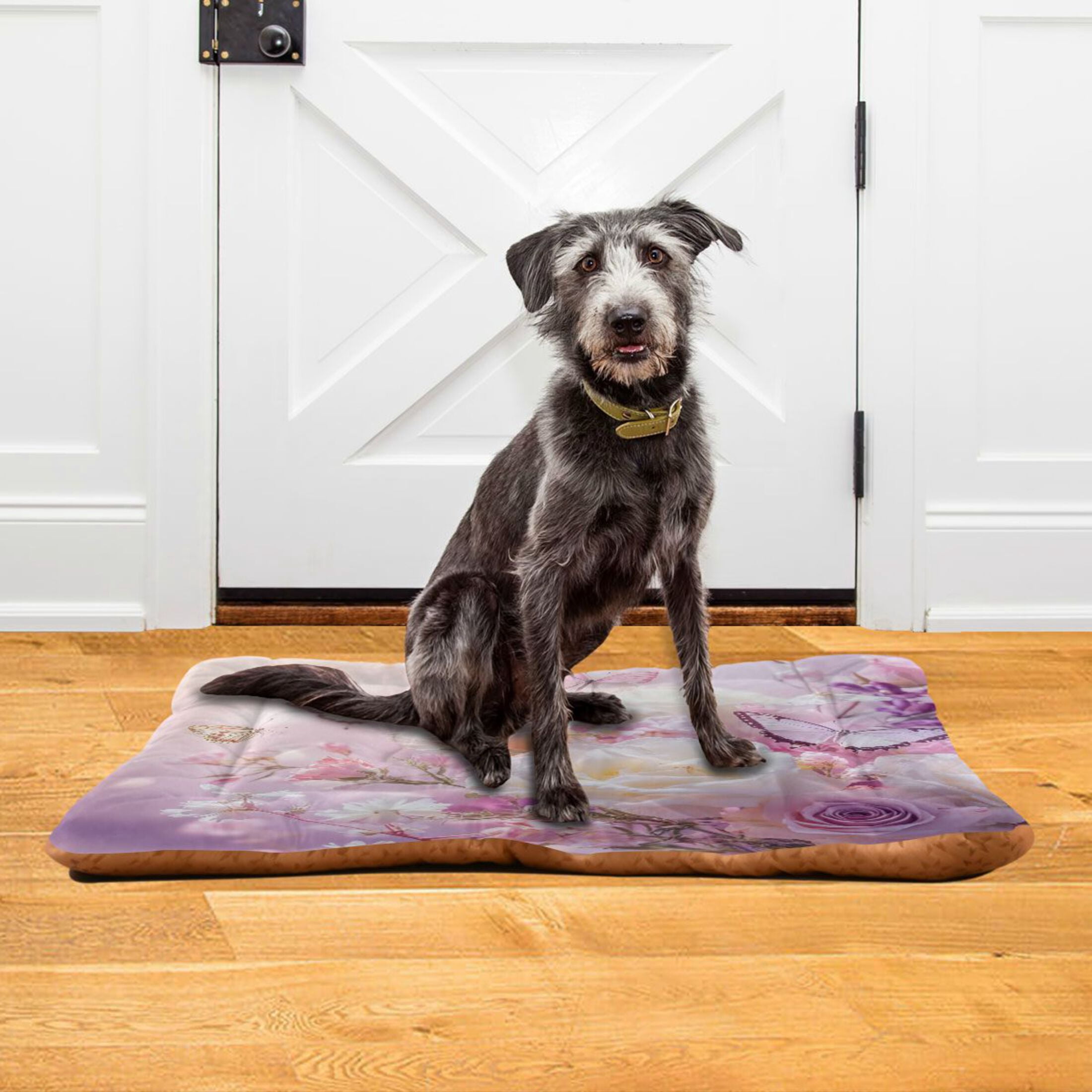 Qxltty Butterfly Garden Ped Pad Wear-resistant and Hard to Bite Through Sleeping Pad for Small Medium Large Dogs Winter Pet Bed 36×24in