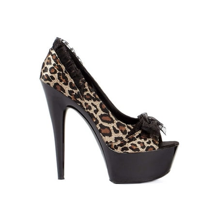 

Ellie Shoes Ruffled Leopard Platform Pumps