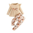 thumbnail image 2 of RXIRUCGD Mode Hauts à Manches Longues Décontractés pour Filles Col Rond Imprimé Ensembles de Pantalons Longs (Kaki, Taille : 2 Ans), 2 of 6