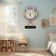 thumbnail image 2 of Unique Bargains 1pc Lovely Owl Silent Non Ticking Wall Clock 15" x 15" x 2.8" Dark Grey, 2 of 5