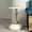 14.96“Milk White, variant on Mermaid Tail End Coffee Round Side Table, Modern Metal Pedestal, Minimalist Accent for Small Spaces, Drink Martini Decoration for Living Room (Matte Gray)