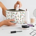 thumbnail image 6 of Picia Pretty Floral With Leaves Printed Leather Travel Toiletry Bag,Cosmetic Organizer, Makeup Travel Bag, Durable Travel Pouch, Compact Toiletry Bag, Travel Accessories, 6 of 6
