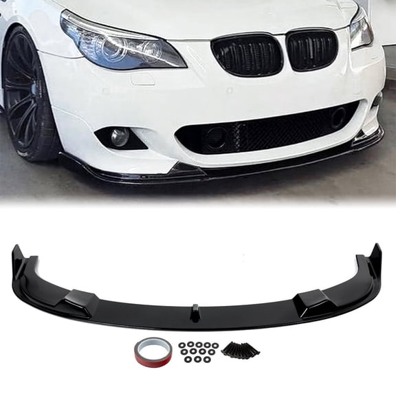 Glossy Black Front Bumper Splitter Lip For BMW 5 Series E60 E61 M Sport 2004-2010