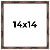 14x14 Frame Brown Bamboo with Dark Coffee/Walnut Finish | Solid Wood Picture Frame Width 0.75