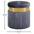 thumbnail image 3 of Meridian Furniture Yasmine Contemporary Velvet Ottoman/Stool in Gray, 3 of 3
