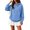 Sky Blue #166, variant on Women Oversized Hoodie Long Sleeve Pullover Sweatshirt with Front Pocket Drawstring
