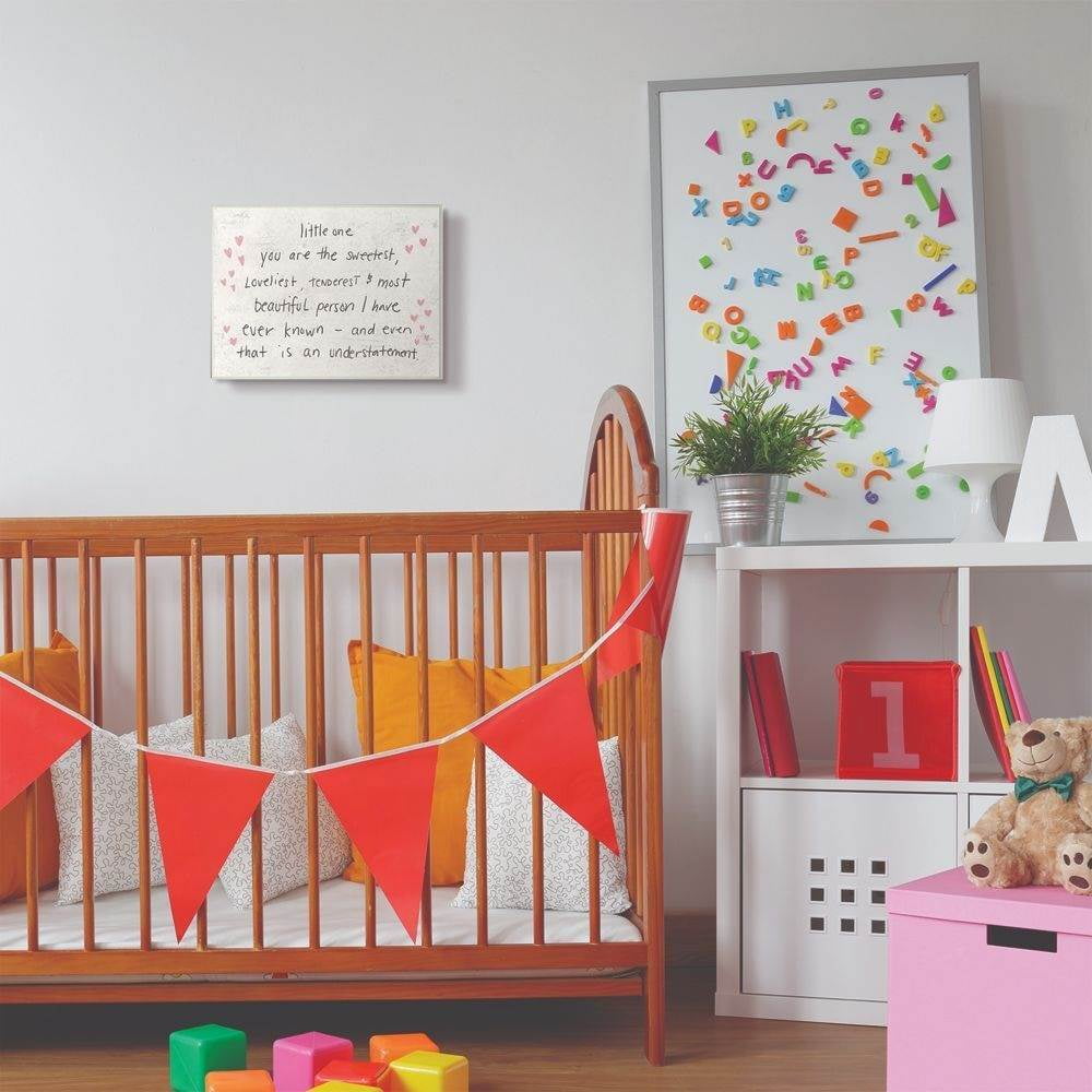 The Kids Room by Stupell Kids Inspirational Word Pink Stars Bedroom Nursery Design Wall Plaque Art by Daphne Polselli