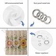 thumbnail image 4 of Vintage Daisy Floral Shower Curtain, Waterproof Shower Curtains for Bathroom, Spring Flowers Botanical Leaves Rustic Washable Fabric Bathtub Curtain Set Bath Decor with 12 Hooks 48"x72", 4 of 8