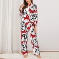 thumbnail image 2 of Pajamas for Women Sets, Cut French Bulldog Red Bow Tie_A Lounge Sets Long Sleeve Button Down Night Shirts Sleepwear Pjs, 2 of 6