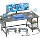 thumbnail image 5 of 47'' Desk with Storage Shelves, Gaming Desk with Moveable Monitor Stand and Storage Bag for Home Office Workstation, Grey My Lux Decor Round, 5 of 7