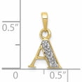 thumbnail image 2 of 10K Yellow With Rhodium And Diamond Initial A Pendant (15 X 8) Made In United States -Jewelry By Sweet Pea, 2 of 5